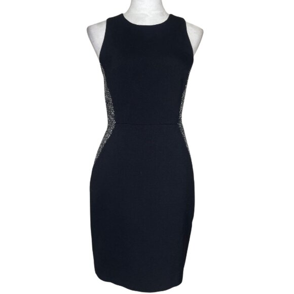 Banana Republic Dresses & Skirts - Banana Republic Black Sleeveless Lined Tweed Side Dress Zip Back Sz 2